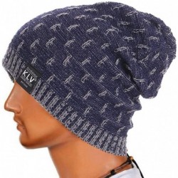 Skullies & Beanies Winter Fall Knitted Ski Hats Unisex Warm Cap Bonnet Soft Skullies Beanies - Navy - C218HOCOQS4 $20.49