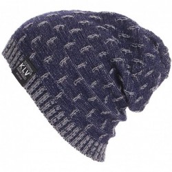 Skullies & Beanies Winter Fall Knitted Ski Hats Unisex Warm Cap Bonnet Soft Skullies Beanies - Navy - C218HOCOQS4 $16.85