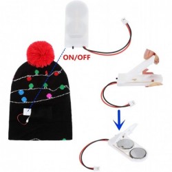 Skullies & Beanies Novelty LED Light Up Christmas Hat Knitted Ugly Sweater Holiday Xmas Beanie Colorful Funny Hat Gift - CG18...