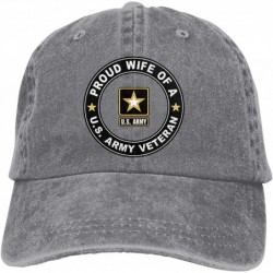 Baseball Caps U.S. Army Veteran Proud Wife Adjustable Baseball Caps Denim Hats Cowboy Sport Outdoor - Gray - C518QR92W7Y $18.05