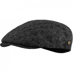 Newsboy Caps Premium Men's Wool Newsboy Cap SnapBrim Thick Winter Ivy Flat Stylish Hat - 3047-black Tile - CB18Y8HL44X $32.58