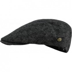 Newsboy Caps Premium Men's Wool Newsboy Cap SnapBrim Thick Winter Ivy Flat Stylish Hat - 3047-black Tile - CB18Y8HL44X $35.76