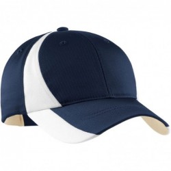 Baseball Caps Dry Zone Nylon Colorblock Structured Cap - True Navy/White - C5113AEP7D9 $19.33