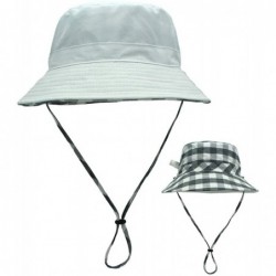 Sun Hats Women Bucket Hat Packable Cotton Reversible Sun Hat with Detachable Cord - White - C718QGTYZO0 $29.90