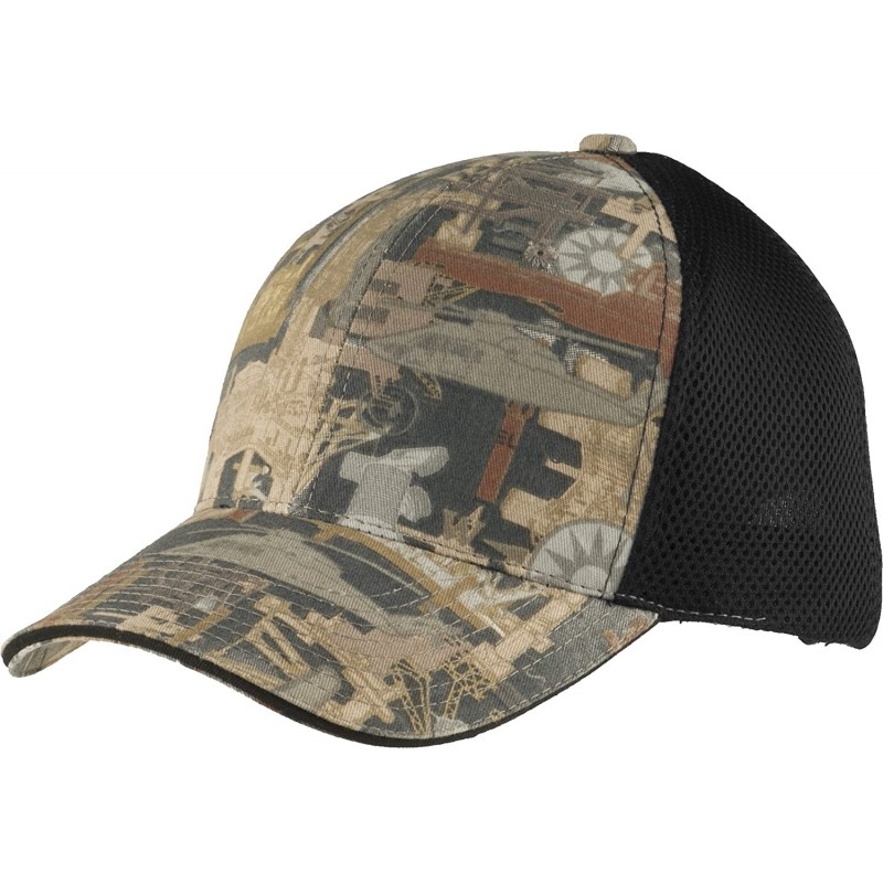 Baseball Caps Realtree Adjustable Camo Camouflage Cap Hat with Air Mesh Back - Oilfield Camo/ Black Mesh - C611SYY1X2F $31.70