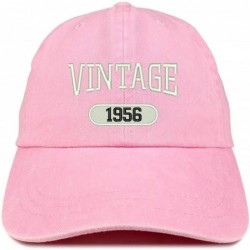 Baseball Caps Vintage 1956 Embroidered 64th Birthday Soft Crown Washed Cotton Cap - Pink - CW180WUW5KI $36.94