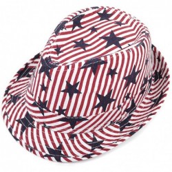 Fedoras Men's Fedora 4th of July Hat with Stars and Stripes Original American Hat - Stars & Stripes - CT18DW3CW3N $25.50