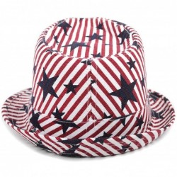Fedoras Men's Fedora 4th of July Hat with Stars and Stripes Original American Hat - Stars & Stripes - CT18DW3CW3N $16.67