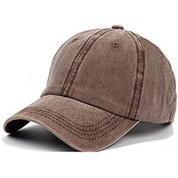 Baseball Caps Unisex Vintage Washed Distressed Baseball-Cap Twill Adjustable Dad-Hat - A23 Coffee(new) - C71949AC97D $25.64