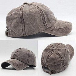 Baseball Caps Unisex Vintage Washed Distressed Baseball-Cap Twill Adjustable Dad-Hat - A23 Coffee(new) - C71949AC97D $27.86
