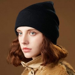 Skullies & Beanies 50% Wool Short Knit Fisherman Beanie for Men Women Winter Cuffed Hats - 5-black - CF18Z35DCSS $19.78