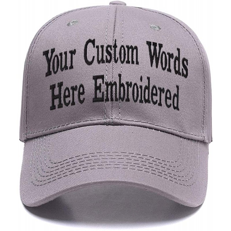 Baseball Caps Custom Embroidered Baseball Hat Personalized Adjustable Cowboy Cap Add Your Text - Gray - CK18HTQ5GZE $32.63