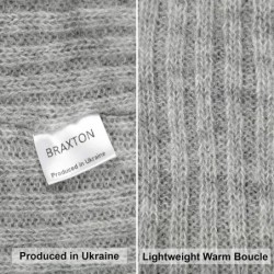 Skullies & Beanies Women Knit Winter Beanie - Cuff Wool Ribbed Hat - Fisherman Skull Knitted Stocking Cap - Light Grey - CP18...