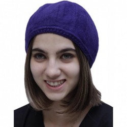 Berets Womens Soft Alpaca Wool Woven French Beret Cap Hat - Purple - CJ11OVLRTEV $44.42