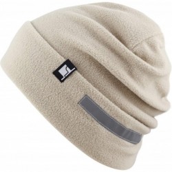 Skullies & Beanies Fleece Winter Functional Beanie Hat Cold Weather-Reflective Safety for Everyone Performance Stretch - Khak...