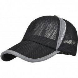 Baseball Caps Unisex Mesh Brim Tennis Cap Outside Sunscreen Quick Dry Adjustable Baseball Hat - A-black - C6182TIG3II $30.04