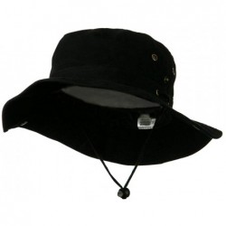Sun Hats Extra Big Size Brushed Twill Aussie Hats - Black - C411BKZVMC1 $57.65