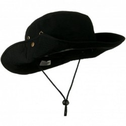 Sun Hats Extra Big Size Brushed Twill Aussie Hats - Black - C411BKZVMC1 $49.23
