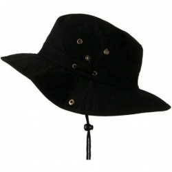 Sun Hats Extra Big Size Brushed Twill Aussie Hats - Black - C411BKZVMC1 $57.65