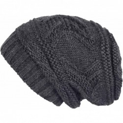 Skullies & Beanies Knit Slouchy Oversized Soft Warm Winter Beanie Hat - Gray - C012MRKZQS3 $20.64