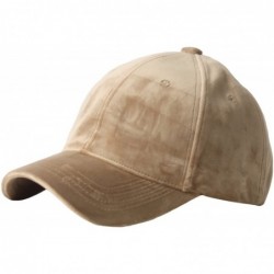 Baseball Caps B182 Velvet Silk Fabric Feel Basic Simple Ball Cap Baseball Hat Truckers - Brown - CE12MAYEUGZ $32.53