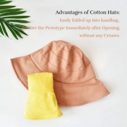 Sun Hats Women Summer Beach Hat Foldable Sun Hats with UV Sun Protection Packable Summer Hats - Cotton-yellow - C5196Y038XU $...
