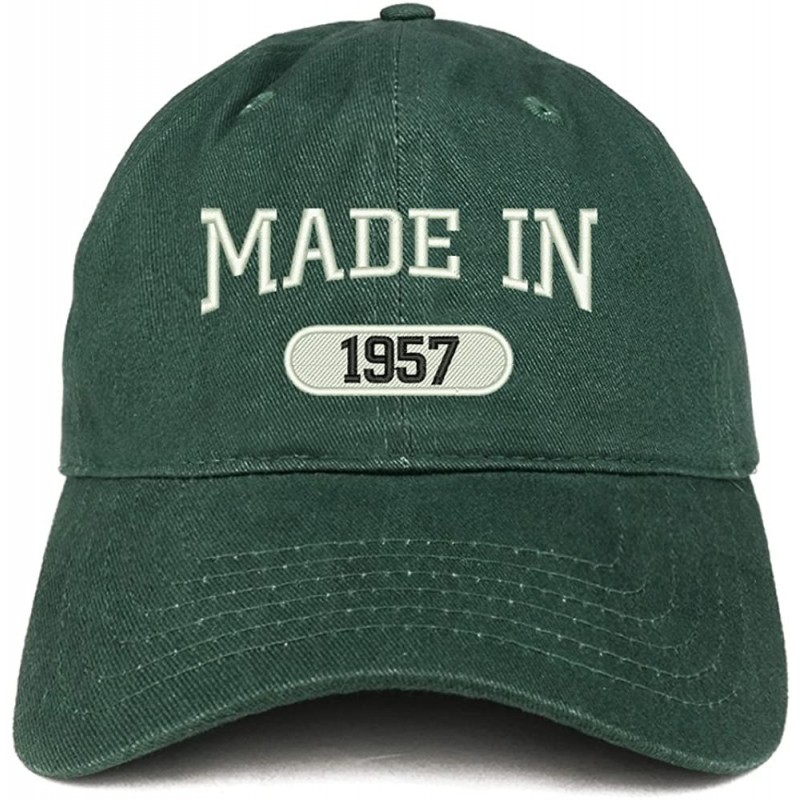 Baseball Caps Made in 1957 Embroidered 63rd Birthday Brushed Cotton Cap - Hunter - CX18C98QO5I $35.69