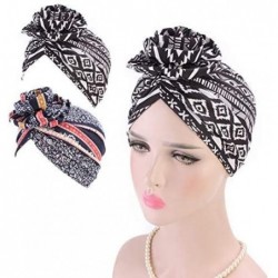 Skullies & Beanies Women Flower Elastic Turban Beanie Wrap Chemo Cap Hat - Black1 - CM188AQMG58 $27.10