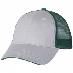 Baseball Caps Sandwich Trucker Cap - Grey/ Dark Green - CT18KO55XYE $19.92