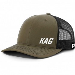 Baseball Caps Trump 2020 KAG Lower Left Back Mesh Hat- Trump Hat - Loden Front / Black Mesh - CL18XMA8C8U $41.28