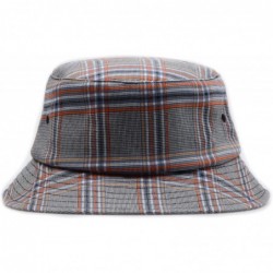 Bucket Hats Mens Womens Trends Fashion Bucket Hat - Plaid Red - CI18H65Q9AY $19.75
