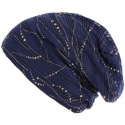Newsboy Caps Women Muslim Soft Hat- Lace Cross Bonnet Hijab Turban Hat Chemo Cap (Many Color for Choose) - Navy - C518RYX9AWL...