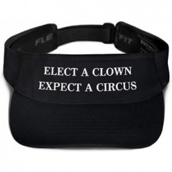 Visors Elect A Clown Expect A Circus Visor (Embroidered Hat) Funny Anti Donald Trump - Black - C018S5GA6ZH $50.82