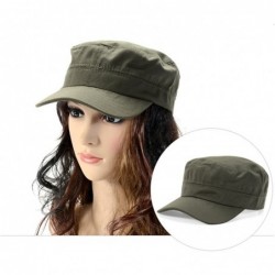 Baseball Caps Men Cotton Flat Top Hat Army Millitary Corps Hat Baseball Cap Women - Green - CM184GCWTD9 $22.35