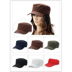 Baseball Caps Men Cotton Flat Top Hat Army Millitary Corps Hat Baseball Cap Women - Green - CM184GCWTD9 $22.35