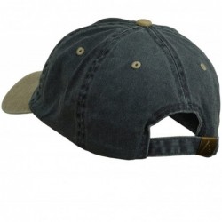 Baseball Caps US Route 66 Embroidered Pigment Dyed Washed Cap - Navy Khaki - CG11ONZ1225 $52.78