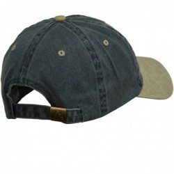 Baseball Caps US Route 66 Embroidered Pigment Dyed Washed Cap - Navy Khaki - CG11ONZ1225 $44.57