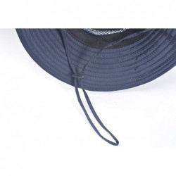 Sun Hats Men's Outdoor Waterproof Fishing Hat UPF 50+ Bucket Sun Hat Mesh Sun Block Cap - Navy Blue - CZ18S6KHUC9 $21.96