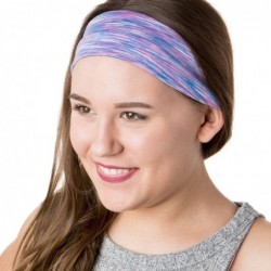Headbands Xflex Space Dye Adjustable & Stretchy Wide Headbands for Women - Heavyweight Space Dye Violet - CS17XWN0545 $23.24
