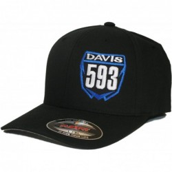 Baseball Caps Custom Personalized Motocross Number Plate Flexfit Hat - Blue - CE12E4I4HBX $39.78