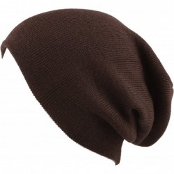 Skullies & Beanies 1300 Winter Unisex Plain Ski Beanie Knit Skull Hat - Brown - CI1272PCDOX $20.59
