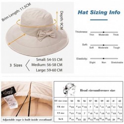 Sun Hats Womens Packable Bucket Travel Cotton SPF Sun Hat Chin Strap SPF Fishing Bonnet 56-58cm - Beige_69038 - CC18CYI80AN $...