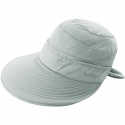Sun Hats Women Bowknot Sun Hat Wide Large Brim Visor Hat Cap Summer Beach Hat - Grey - CT12GKJRXAZ $23.24