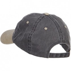 Baseball Caps US Route 66 Embroidered Pigment Dyed Washed Cap - Black Khaki - CQ12JGA9DQH $32.80