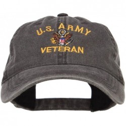 Baseball Caps US Army Veteran Military Embroidered Washed Cap - Black - CM17XXGQOMS $49.89