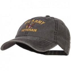 Baseball Caps US Army Veteran Military Embroidered Washed Cap - Black - CM17XXGQOMS $42.68
