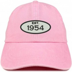 Baseball Caps Established 1954 Embroidered 66th Birthday Gift Pigment Dyed Washed Cotton Cap - Pink - C312NVDE0KQ $37.49