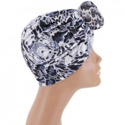 Sun Hats Shiny Metallic Turban Cap Indian Pleated Headwrap Swami Hat Chemo Cap for Women - Grey Leopard - CG18Z2MKI70 $20.61