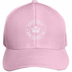 Baseball Caps Unisex Baseball Cap Keep Calm and Carry On Trucker Cap Relaxed Fit with Adjustable Strap Dad Hat - Pink - C618R...