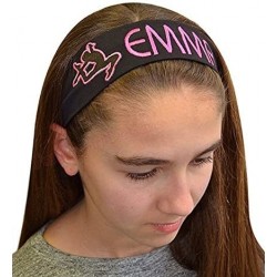 Headbands Personalized Cotton Stretch GYMNAST Headband with Custom Embroidered Name - White Headband - Black Thread - CL18E3K...